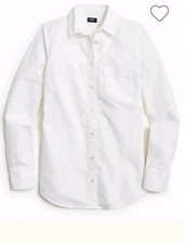 J.CREW NWT Button-up Oxford Shirt in Signature Fit in White-Size Small