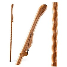 Handcrafted Wood Walking Stick, Twisted Oak, 58 Inch Pack of 1 Tan