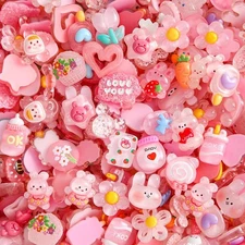 30pcs Slime Charms Cute Set, Bulk Mixed Resin Medium, Charms-pink-1 