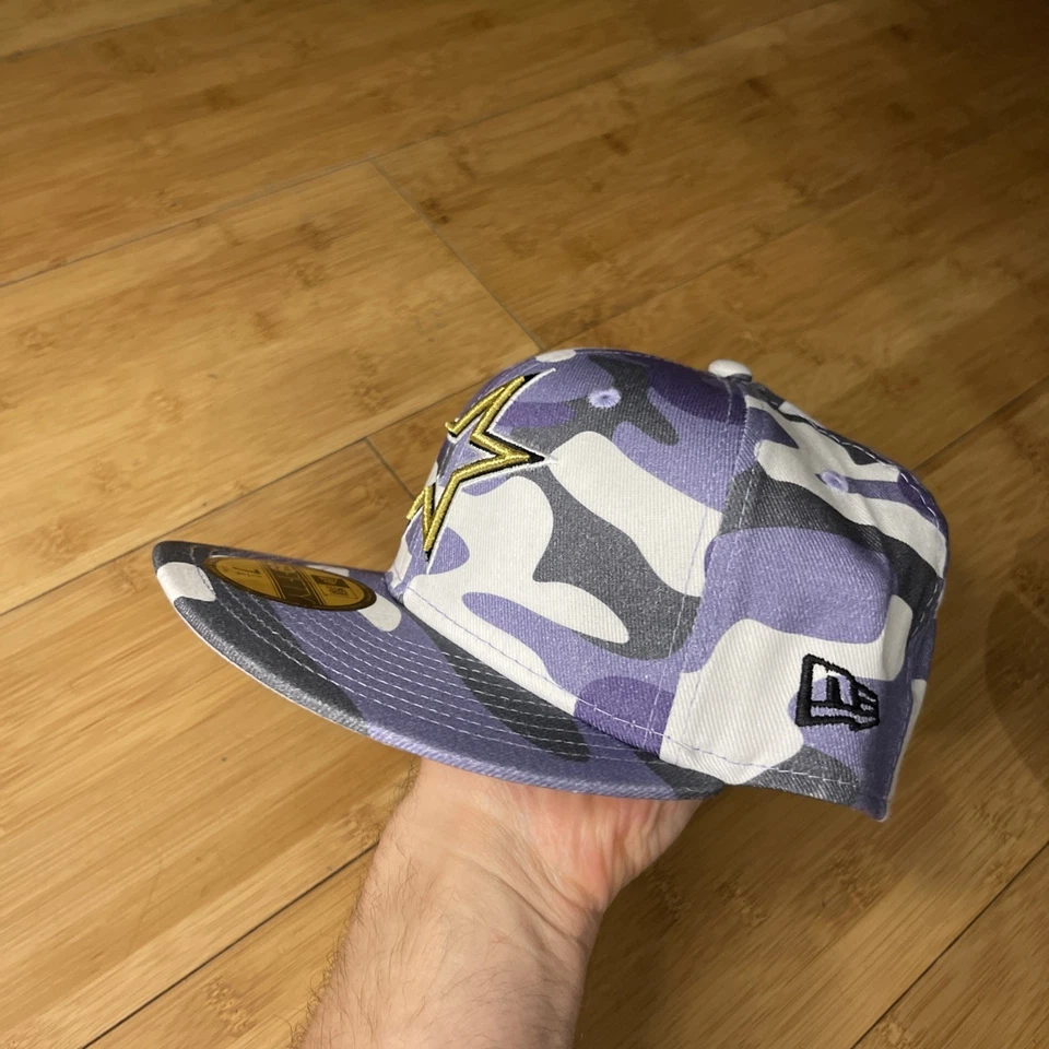 Hat Club New Era 59FIFTY Coop Houston Astros Camo Purple-Washed Wht Fitted 7 1/4 - Image 3 of 4