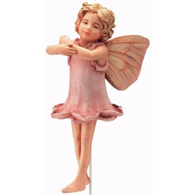 Flower Fairy Rose Deko Figur Elfe Fee Blumenkind NEU am Stab