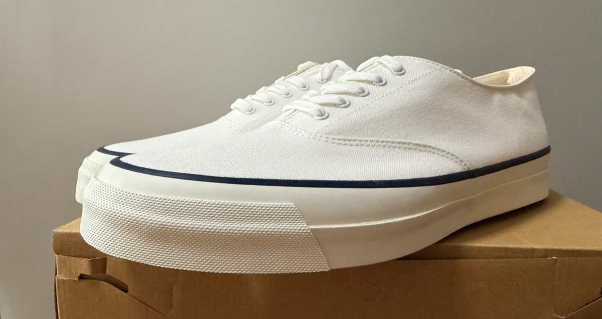 ASAHI DECK 041 White Canvas Sneakers UNISEX Made in Japan