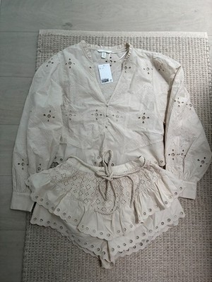 broderie anglaise baumwoll set h&m 34 xs old monay 