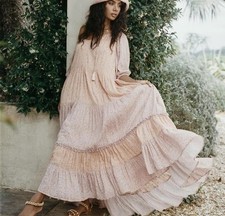 Spell & The Gypsy Dress Size S Rae Puff Sleeve Tiered Boho Gown