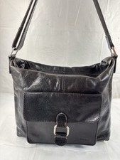 Jack Georges Voyager Messenger Bag Crossbody BLACK Leather Unisex
