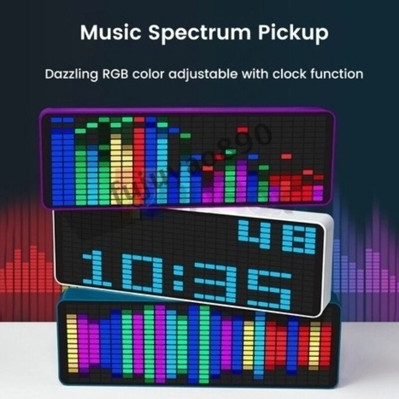 LED Audio Display Sound Meter Level Clock Spectrum Music Visualizer MIC ...