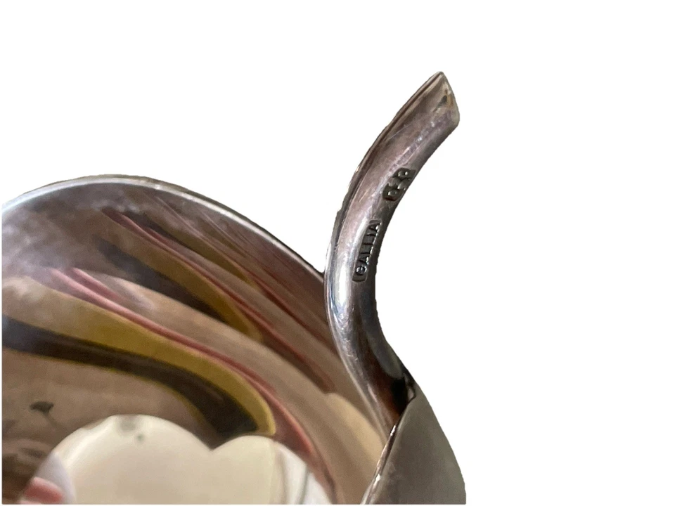 Mid-Century Sabattini Gallia Christofle "Lily Leaf" Silverplate Trinket Bowls x2 - Image 4 of 4