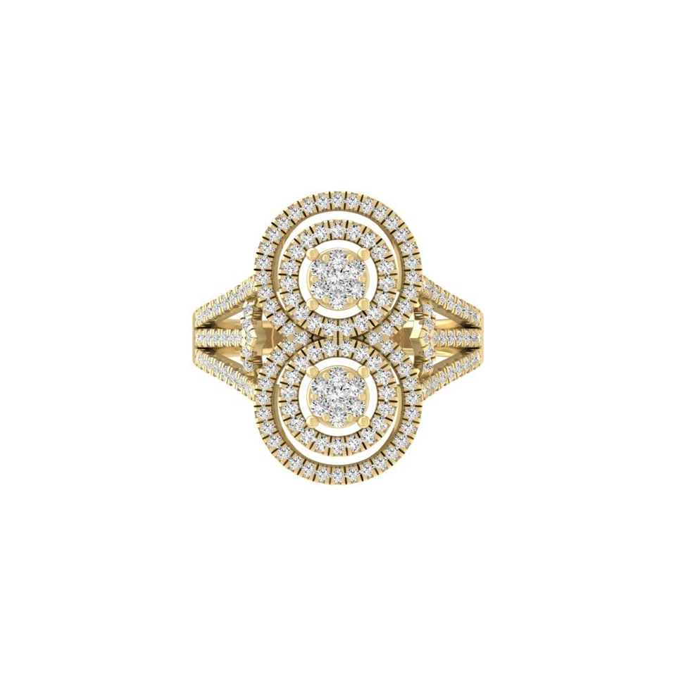 10K Yellow Gold Round Natural Diamond Engagement Ring Size 7 Gift For Women - Image 2 of 4