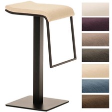 Tabouret de bar Lameng B78 Tissu avec piètement en Métal Noir Ajustable Pivotant