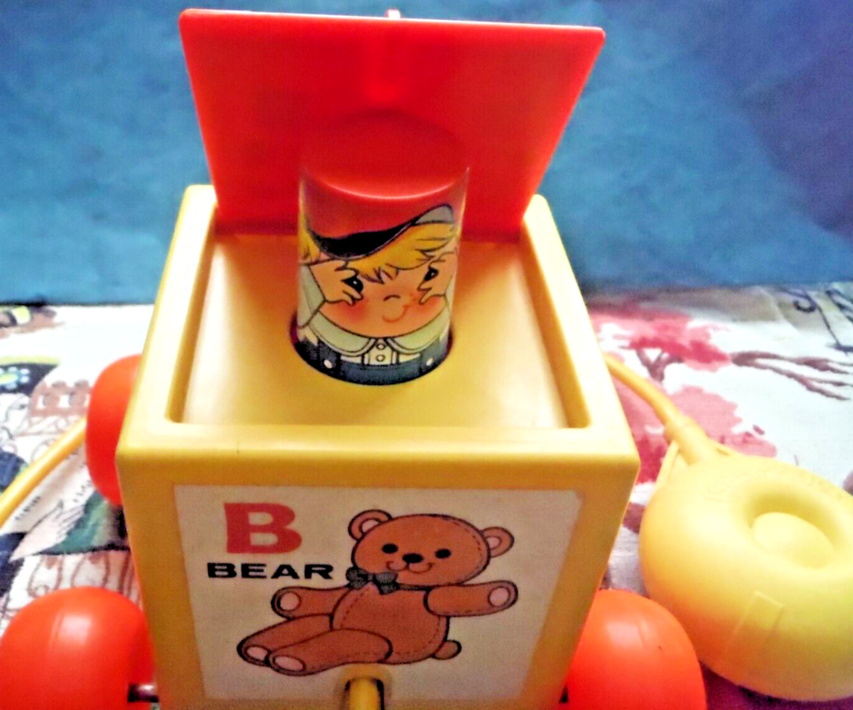 Vintage 70' Peek-a-Boo Block #760 fisher price Jack in the box toy