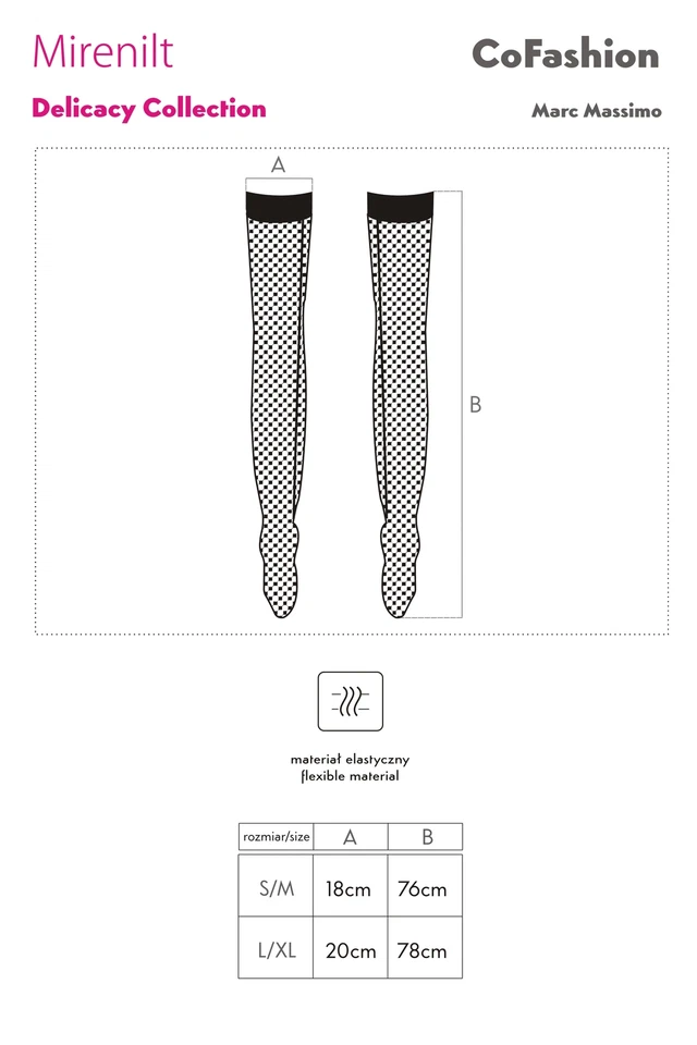 Strapsstrümpfe Mirenilt schwarz Netzstrümpfe mit Naht elastisch Nylon S M L XL - Bild 3 von 3