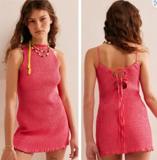 Free People Iyla Smocked Mini Dress - Camellia Pink - size X-SMALL - NEW