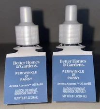 2 Better Homes & Gardens PERIWINKLE & PANSY Fragrance Plug Oil Refill