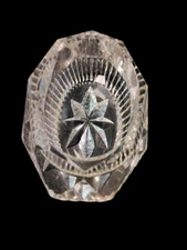 Rare Victorian Oblong Crystal Salt Cellar with Star-Cut Base (1875-1900)