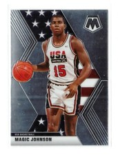 2019-20 Panini Mosaic #255 Magic Johnson USA Los Angeles Lakers Basketball Card!