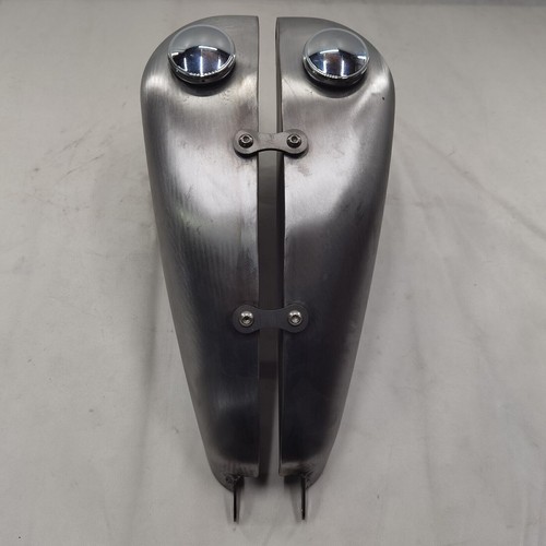 Motorcycle Petrol Gas Fuel Tank Oil Tank For Harley Dyna Unpainted Silver 10L - Foto 5 di 9