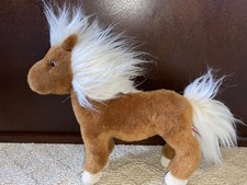 DOUGLAS Plush Horse Brown Fluffy White Mane Pre Owned EUC