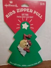 Vintage Hallmark Looney Tunes Tasmanian Devil Zipper Pull/Purse Charm. NOS