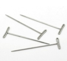 SILVER METAL T PINS 50MM MODELLING CRAFTS SEWING MACRAME WIGS DIY