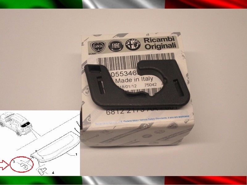 Cover Chiave 500 X Supporti Per Bagaglio FIAT 500X - Coppia Ganci Sinistra/destra Per Mensola O Bagagliaio Ganci Mensola Bagagliaio 500X - Foto 2