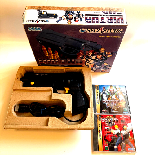 Pistolet Virtua Cop HSS-152 + Jeux Virtua Cop 1-2 Pour Sega Saturn - Occasion Bon état, Périphérique Japon NTSC-J