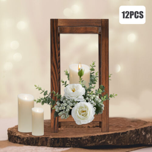 12 Pcs Wooden Wedding Lantern Centerpiece,Farmhouse Decor,Country Barn Wedding