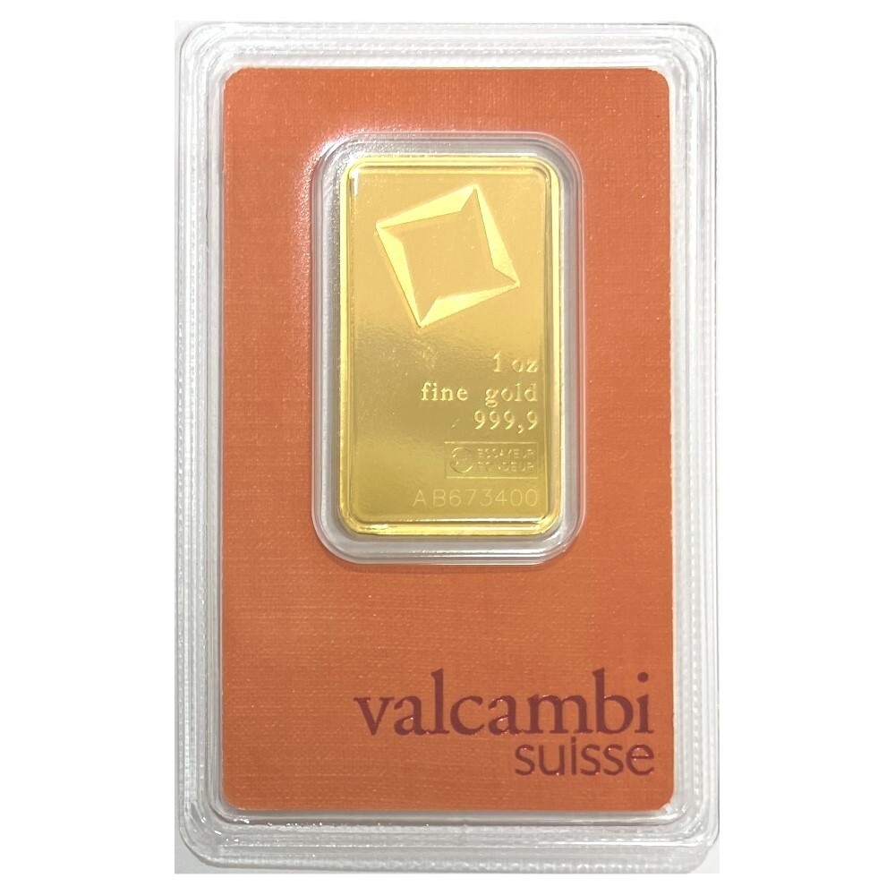 1 oz Gold Bar Valcambi Suisse .9999 Fine Gold ( In Assay Card