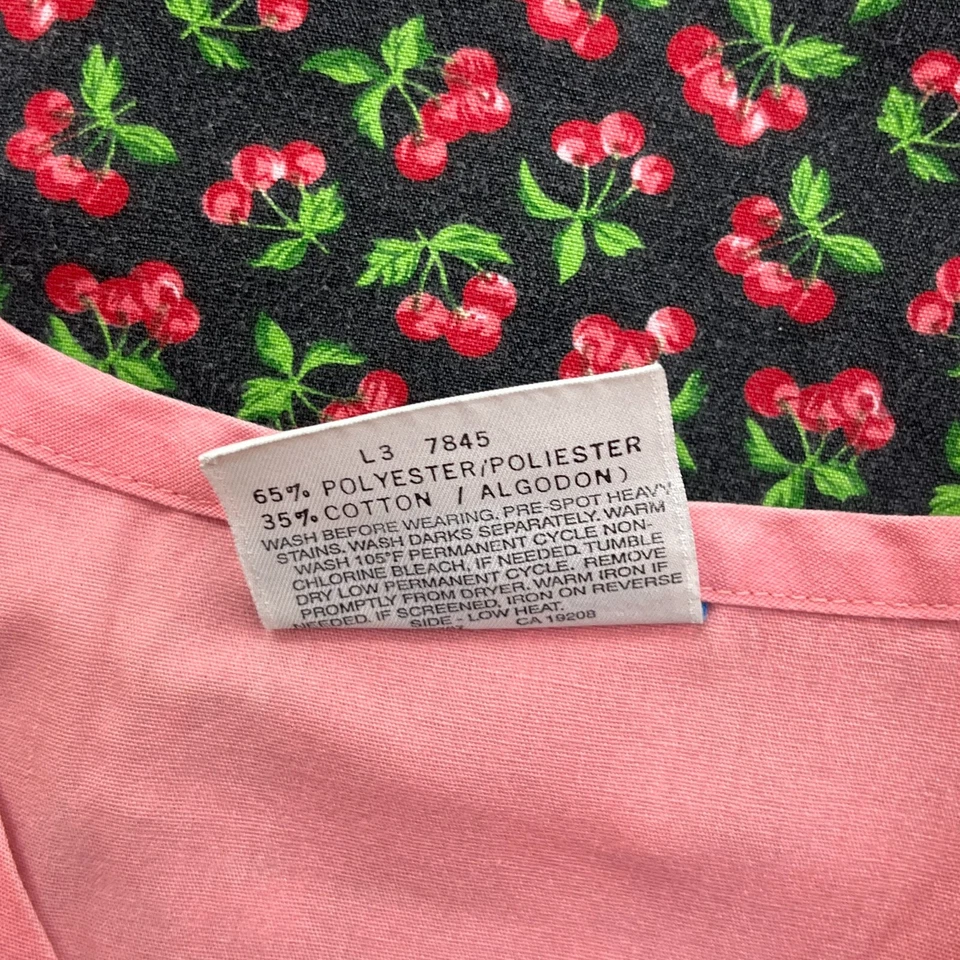 Lote de 2 Blusa Médica Crest/Medgear Ropa de Trabajo Mujer Grande Rosa/Negro Manga Corta Foto 3 de 4