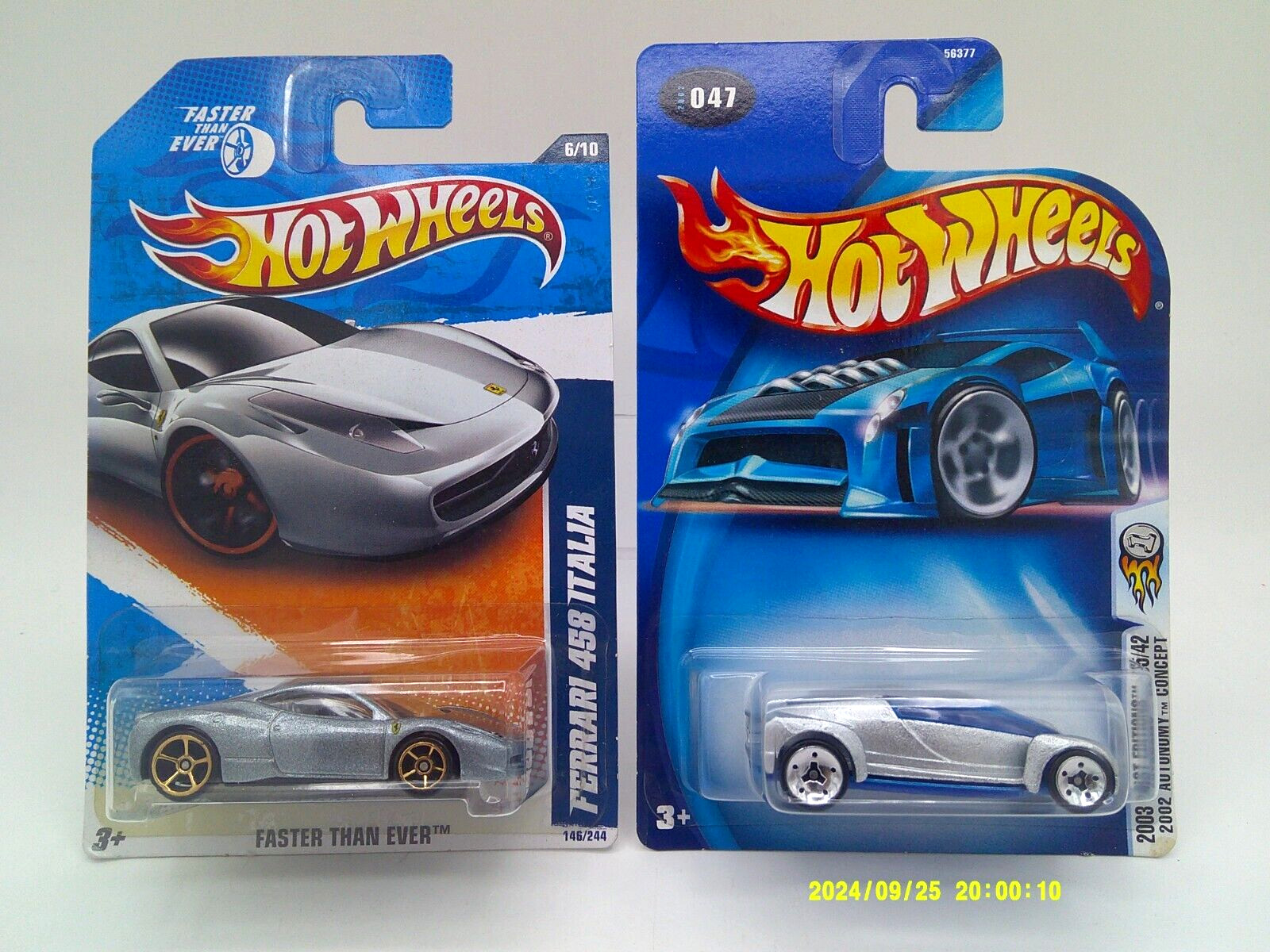 2 Hot Wheels - FERRARI 458 ITALIA & 2003 First Editions 2002 AUTONOMY CONCEPT