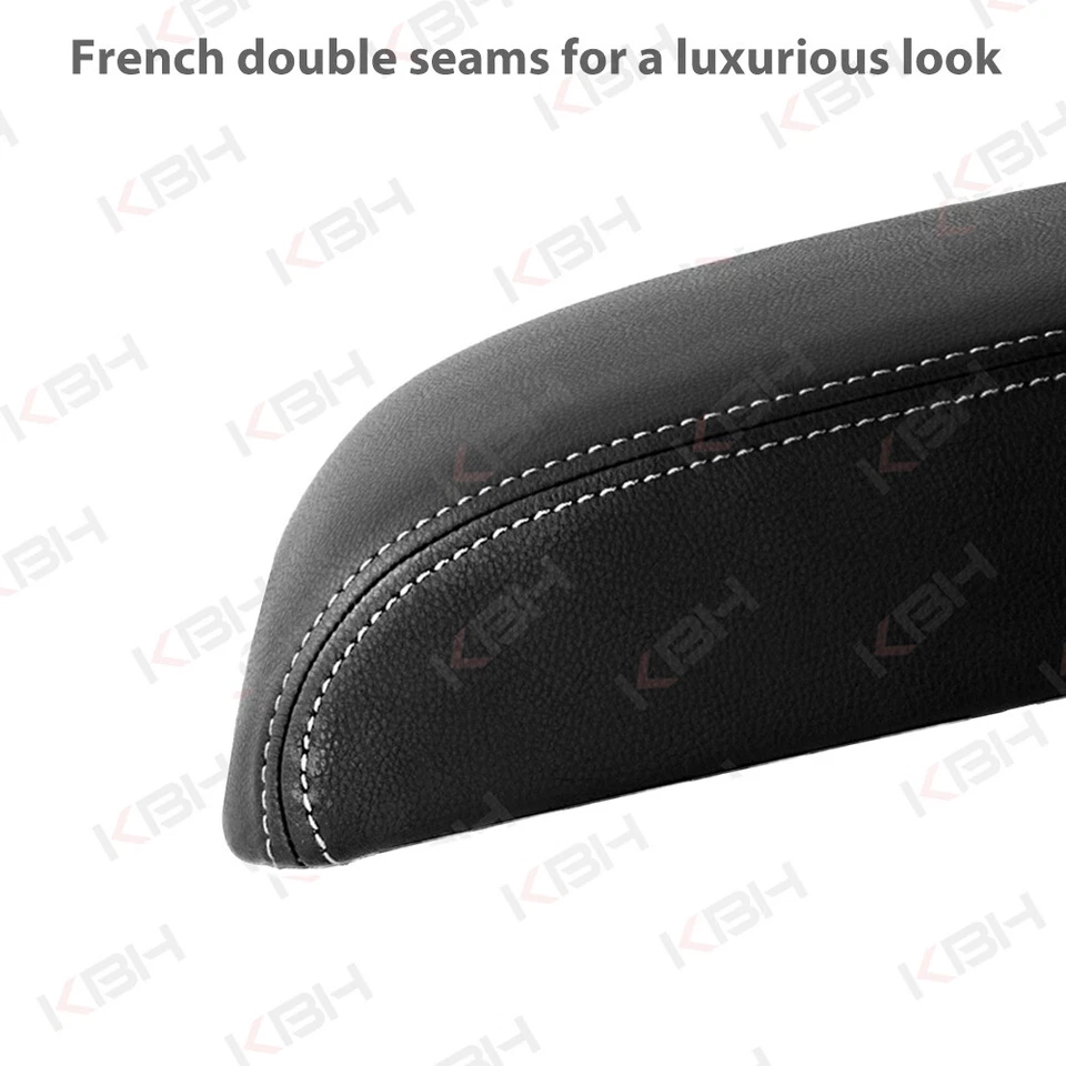 Se adapta a Dodge Journey 2011-2020 consola media tapa reposabrazos cubierta de vinilo línea gris Foto 3 de 4