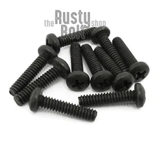 #4-40 x 1/2", Phillips Pan Head Screws, Stainless Steel, Black Oxide