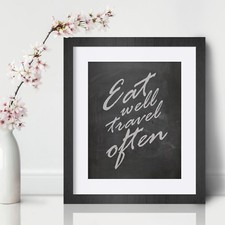 Travel Inspirational Wall Art Print Motivational Quote Poster Decor Gift for her