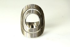 925 Sterling Silver Size 6.25 Textured Cut Out Oval Ring 7.7 Grams RIN6479