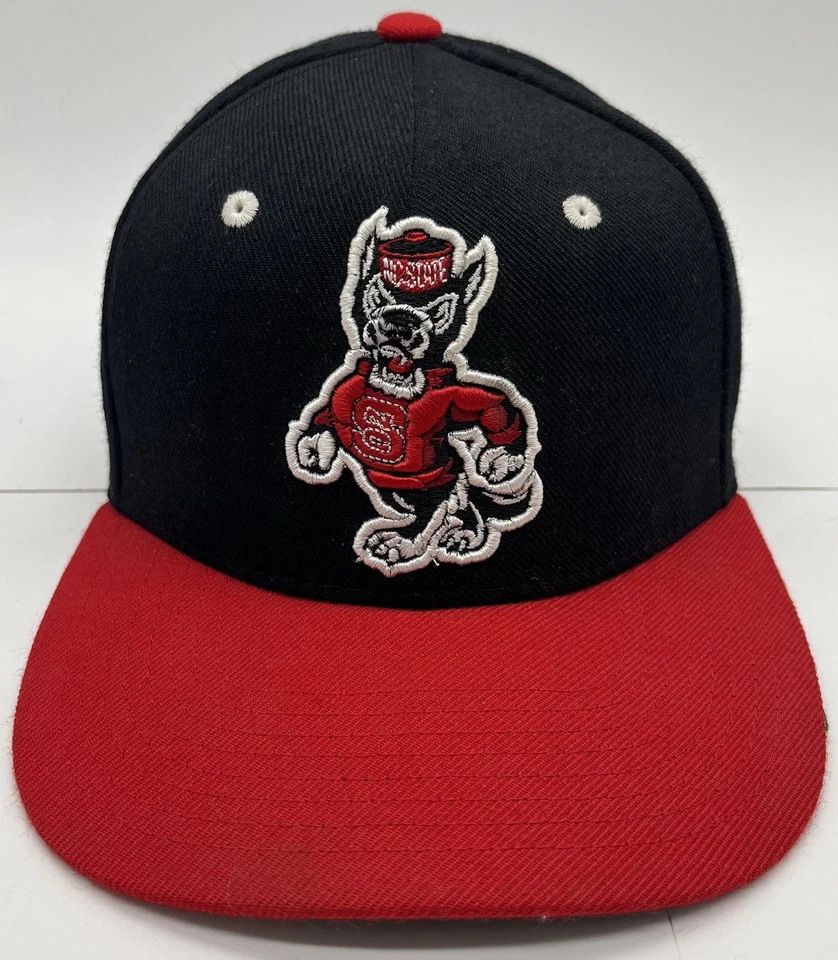 NC State Wolfpack Snapback Hat Cap Fitted 6 7/8 Embroidered Mascot Red Black - Image 2 of 4