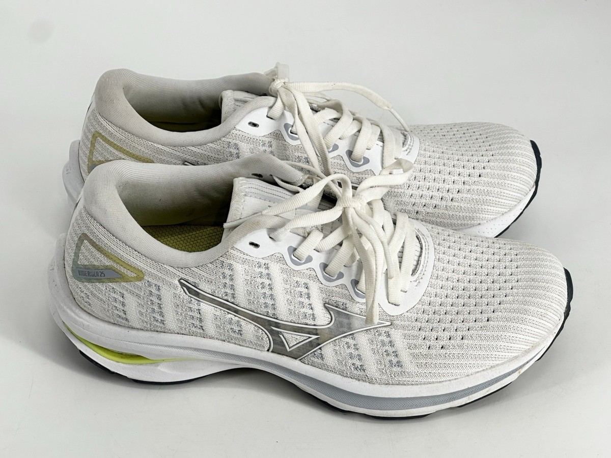 Mizuno Women's Wave Rider 25 Waveknit™ Running Sneaker Nimbus Cloud-White Sz 8 View 3