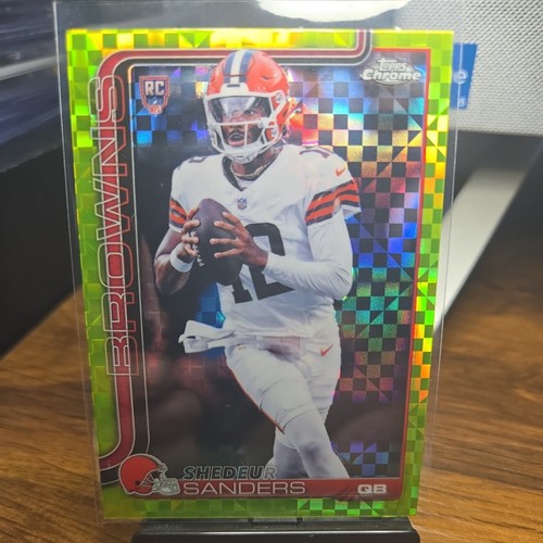 2025 Topps Chrome Shedeur Sanders Browns Rookie RC #315 Lime Green X-Fractor