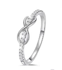 VVS1 Infinity Knot Moissanite Ring Solid 925 Sterling Silver Promise Band Size 7