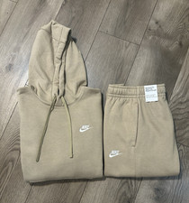 Nike Sportswear Club Fleece Hoodie Jogger Set Beige Men s Size S Hooded Pockets