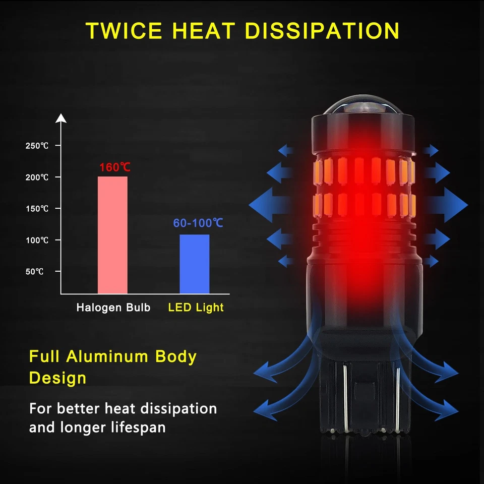 AUXITO 7443 7440 LED Bombillas de luz de señal de freno inverso de respaldo súper brillantes 2/10x Foto 2 de 4