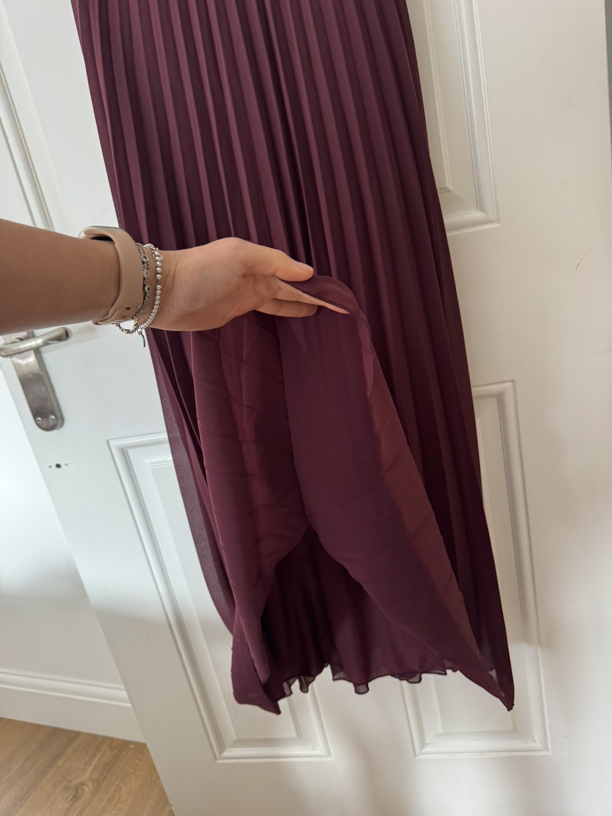 Zara Burgundy Midi Pleated Dress Size XS New 3564/125 thumbnail 5