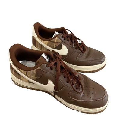 Size 10.5 Nike Air Force 1 Low '07 LX Cacao Plaid Mens NO BOX DV0791-200