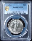 1945-S Walking Liberty Silver Half Dollar - PCGS MS 65 - Gold Shield