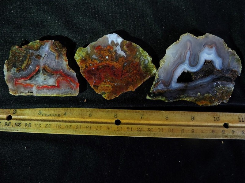 3 "AGUA NUEVA" AGATE   SLABS, 5.4 TOTAL OUNCES ,MEXICO