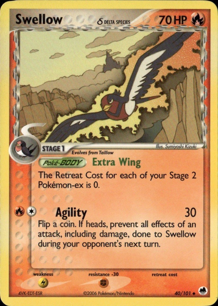 Swellow (Delta Species) Uncommon DF Dragon Frontiers 40/101 LP