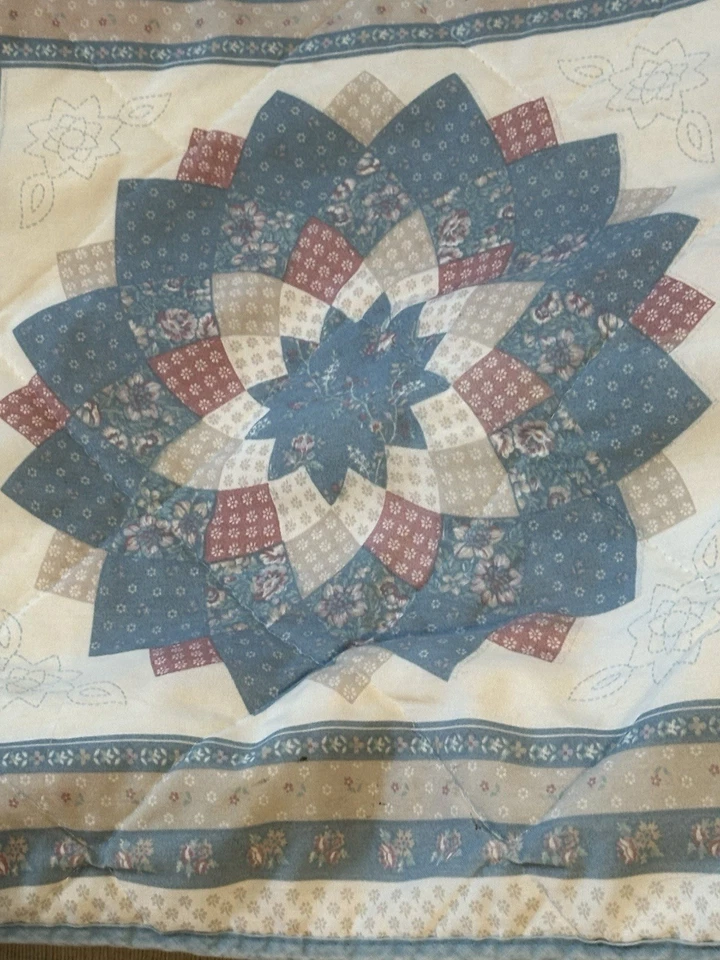 Vtg SPRINGMAID Floral FULL 88x86 Quilted Comforter Bedspread Cottage Core Granny - Image 3 of 4