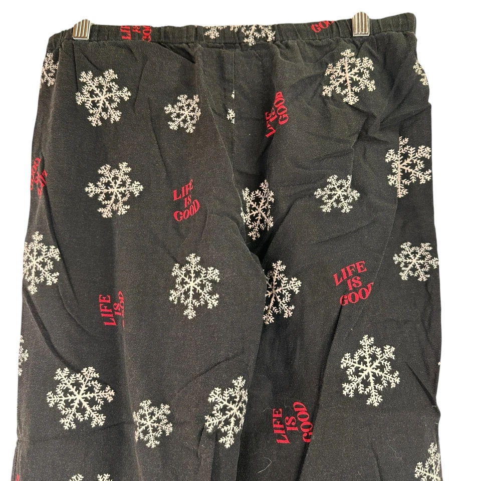Calça pijama Life Is Good floco de neve Natal dormir tamanho pequeno - Imagem 4 de 4