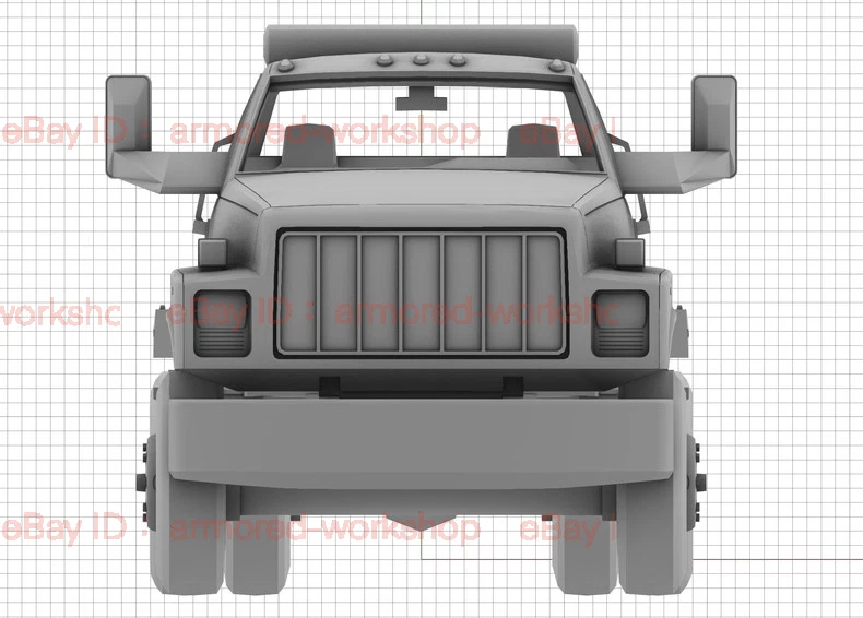 3D Printed 1/72 United States  GMC Topkick C7500 Flatbed Trailer Unpainted - Image 3 of 4
