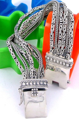 Sterling Silver 925 Silpada B1452 Go Gorgeous 6-Strand Byzantine & Foxtail Link - Picture 5 of 15