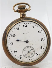 ELGIN 22418858 Gr. 291 16s NAPOLEON GOLD FILLED CASE POCKET WATCH FOR REPAIR(A4)
