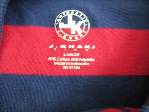 J. Khaki Boys Large Red/ Navy Long Sleeve Shirt (N-2) - Picture 4 of 5